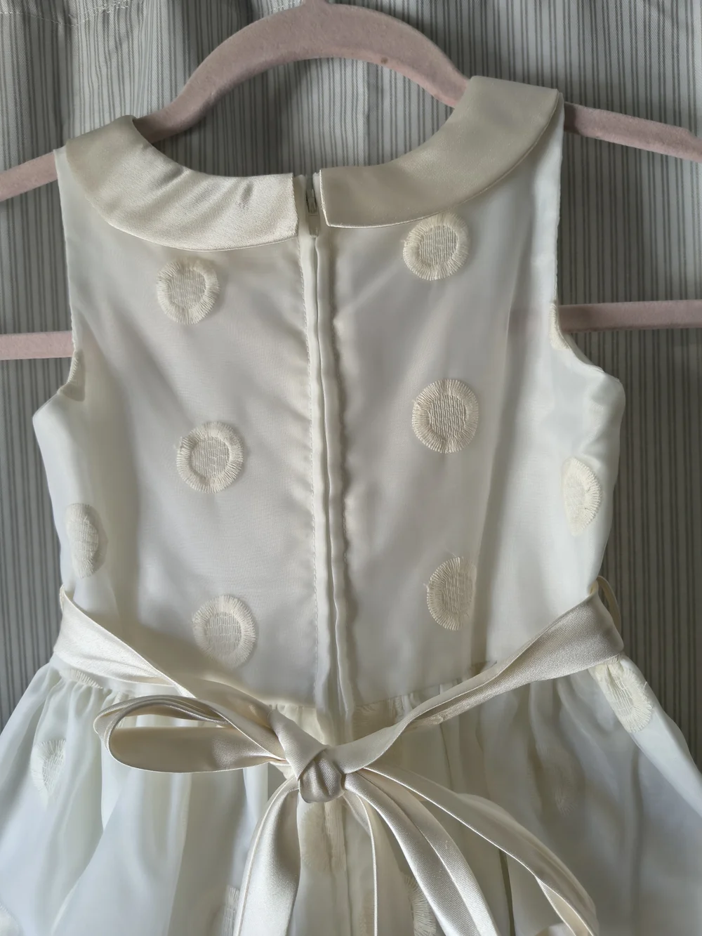 Girls' Ivory Floral Organza Party Dress Size 5